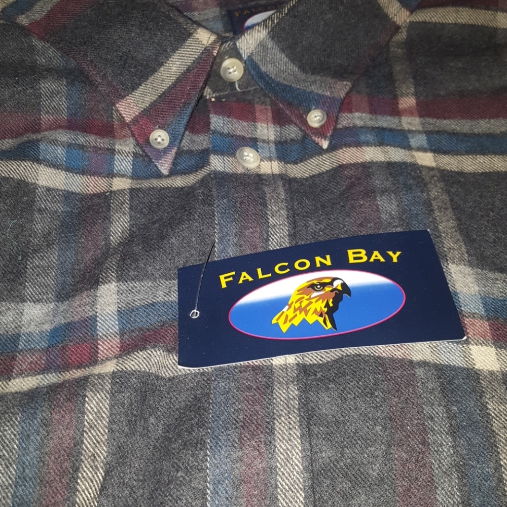 FALCON BAY 5XLT PLAID L/S DRESS SHIRT NEW
